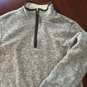 Orvis quarter zip Sherpa lined pullover sweater sweatshirt size medium